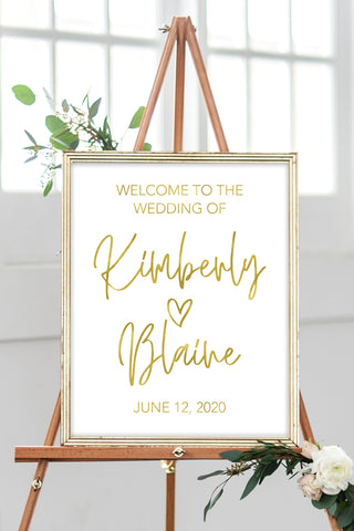 Heart Names Foil Welcome Sign