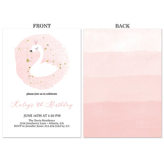 Blushing Swan Printable Party Invitation