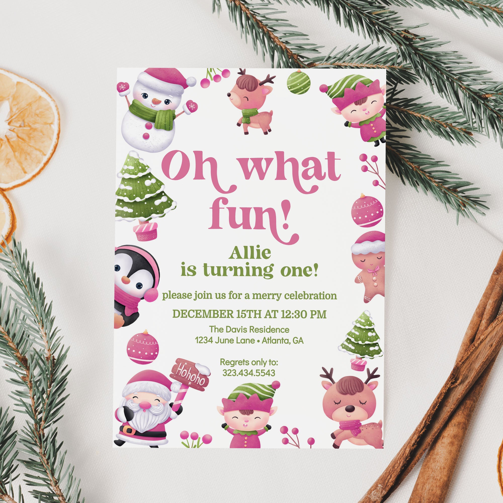 Oh What Fun Santa Invitations (Pink) – Chicfetti oh-what-fun-santa-invitations-pink-chicfetti
