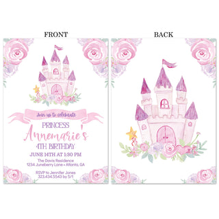 Watercolor Princess Castle Invitations