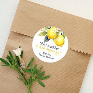 Lemon Bridal Shower Favor Stickers