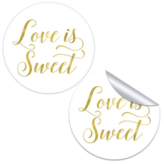 Love is Sweet Gold Foil Favor Stickers