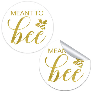 Meant to Bee Gold Foil Favor Stickers