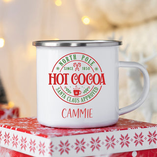 North Pole Hot Cocoa Personalized Camp Mug