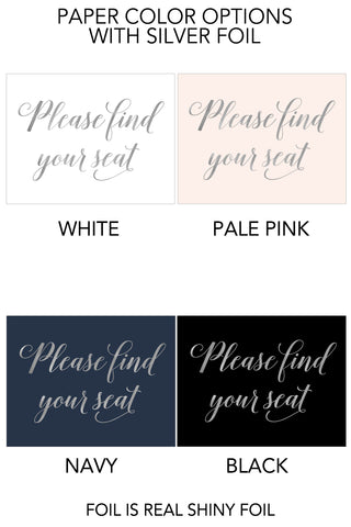 Please Find Your Seat Sign