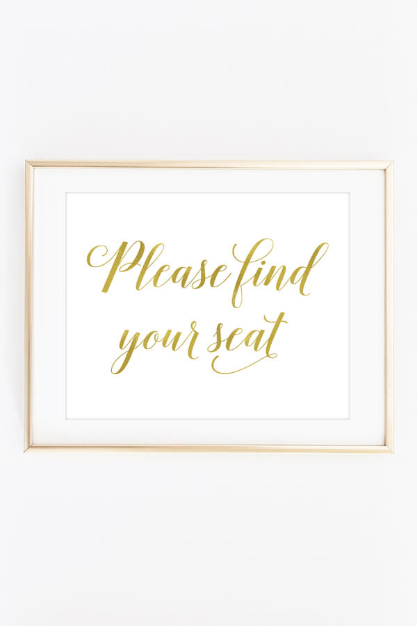 Please Find Your Seat Sign – Chicfetti