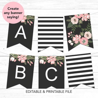 Pretty Botanical Printable Banner