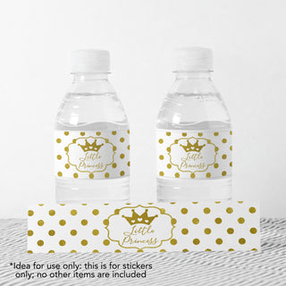 Princess Party Water Bottle Labels