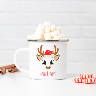 Reindeer Face Personalized Camp Mug