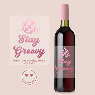 Stay Groovy Foil Wine Bottle Label