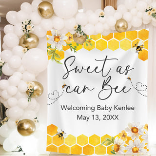 Sweet as Can Bee Baby Shower Personalized Backdrop