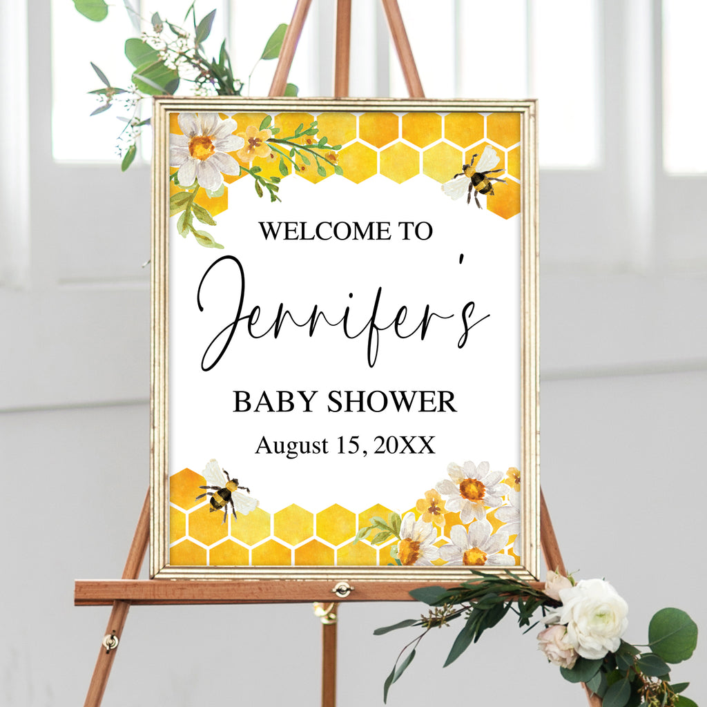 Sweet as Can Bee Baby Shower Welcome Sign – Chicfetti