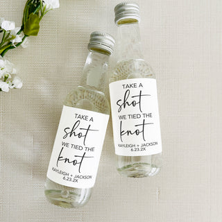 Take a Shot We Tied the Knot Mini Shot Labels