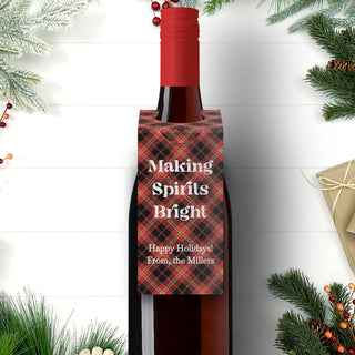 Tartan Holiday Printable Wine Tag