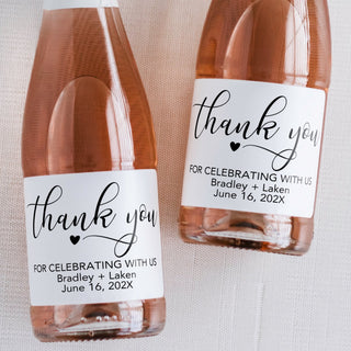 Thank You For Celebrating With Us Champagne Labels