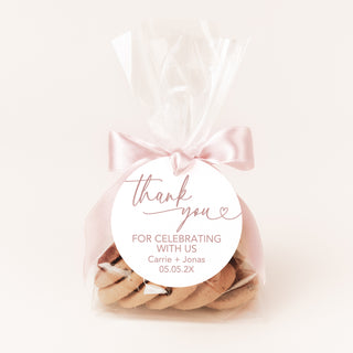 Minimal Thank You For Celebrating Wedding Favor Tags