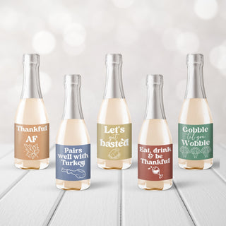 Thanksgiving Mini Champagne Bottle Labels
