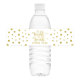 Twinkle Twinkle Foil Water Bottle Labels