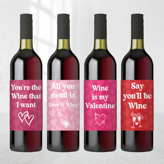 Valentine's Day Wine Bottle Labels