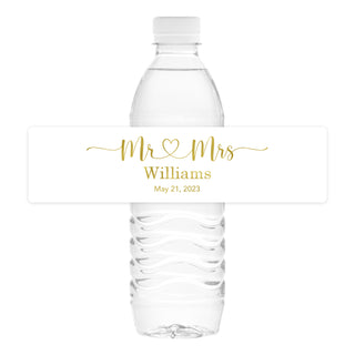 Foil Wedding Water Bottle Labels