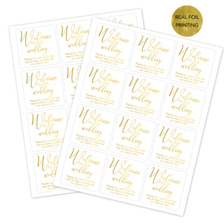 Welcome to Our Wedding Gold Foil Stickers
