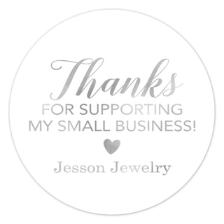 a round thank card with the words thanks for supporting my small business