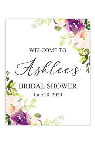 the welcome sign for the bridal shower