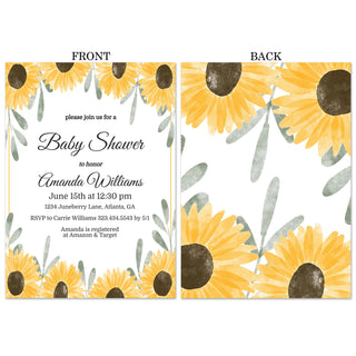 a baby shower with sunflowers on it