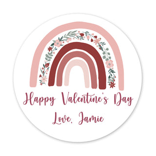 a happy valentine's day sticker with a rainbow