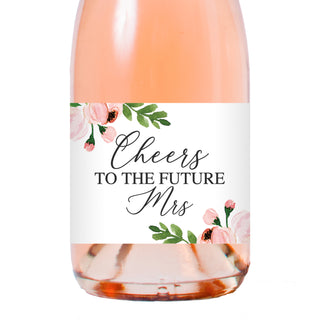 a bottle of wine with a label that says cheers to the future mrs