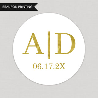 a round sticker with the word aid printed on it