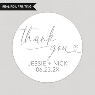 a thank sticker with the words thank you