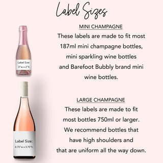 Blush Ivory Floral  Champagne Labels