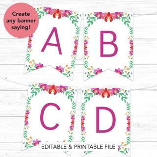 a set of three printable floral alphabet cards