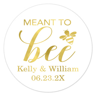 a round sticker with the words meant to bee on it