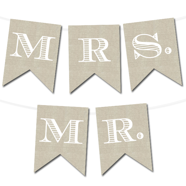 Free Printable Linen Wedding Banner from @chicfettiwed