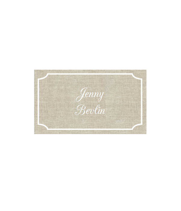 Free Printable Linen Wedding Place Cards from @chicfettiwed