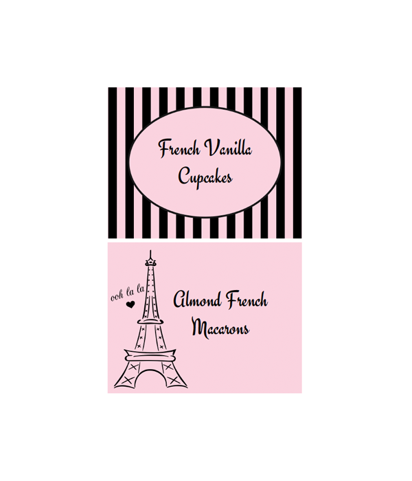 Free Printable Paris Party Table Labels from @chicfetti