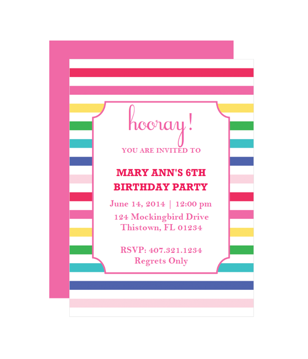 Free Printable Party Invitation Happy Stripes from @chicfetti