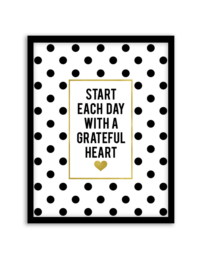 Start Each Day With A Grateful Heart Printable Wall Art Chicfetti