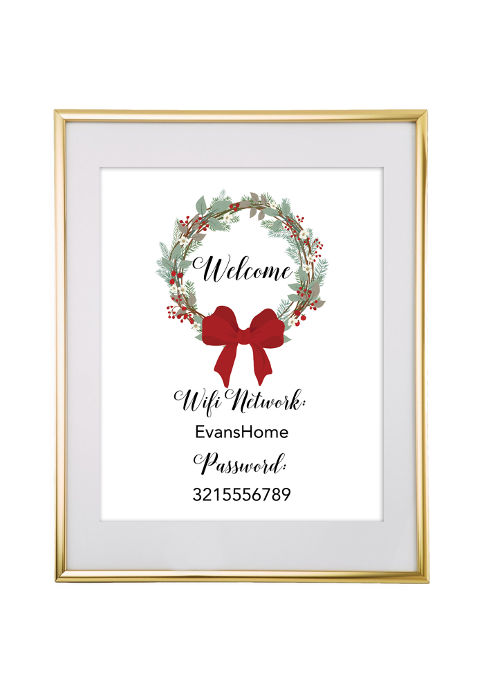 Holiday Free Printable Wifi Password Sign