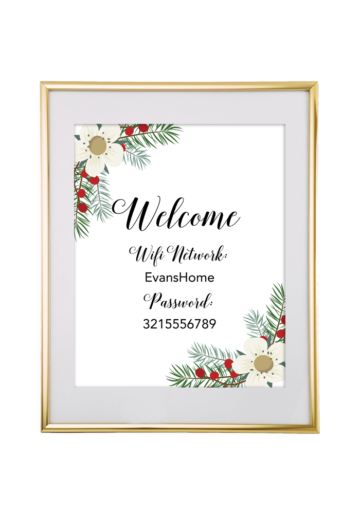 Holiday Free Printable Wifi Password Sign